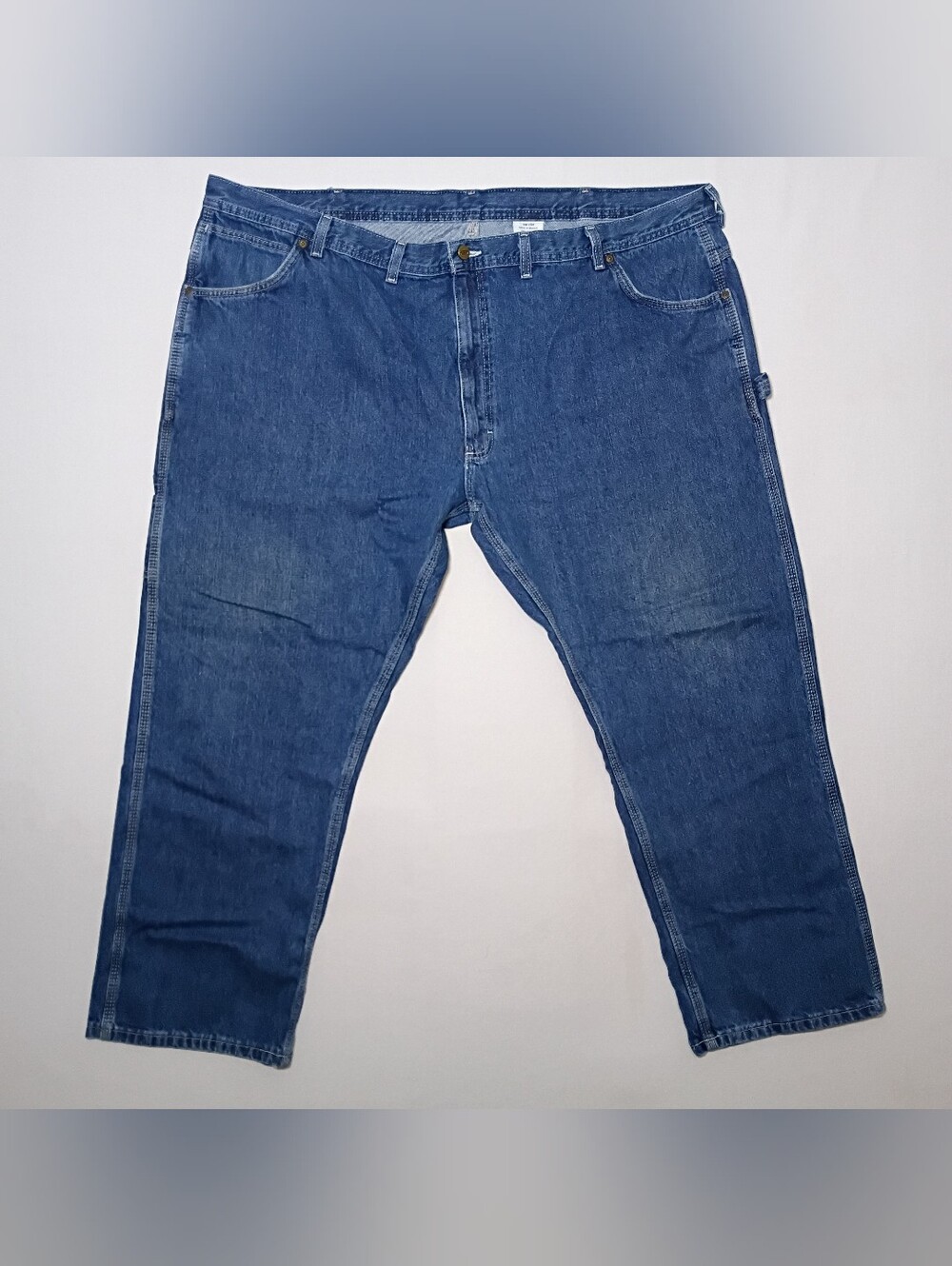 Key Mens Relaxed Tapered Fit Carpenter Work Jeans 50X30 Dark Blue Denim FS3067